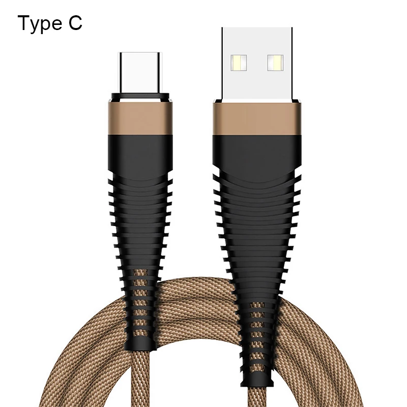 2A usb type C кабель для samsung Galaxy S10 S9 Plus USB C кабель для мобильного телефона Быстрая зарядка type C кабель для Xiaomi Mi Note 10 9 - Цвет: Brown