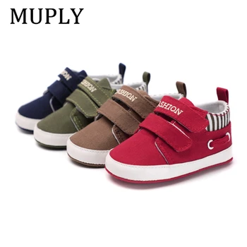 

Infant Babies Boy Girl Shoes Sole Soft Canvas Solid Footwear For Newborns Toddler Crib Moccasins 4 Colors Available