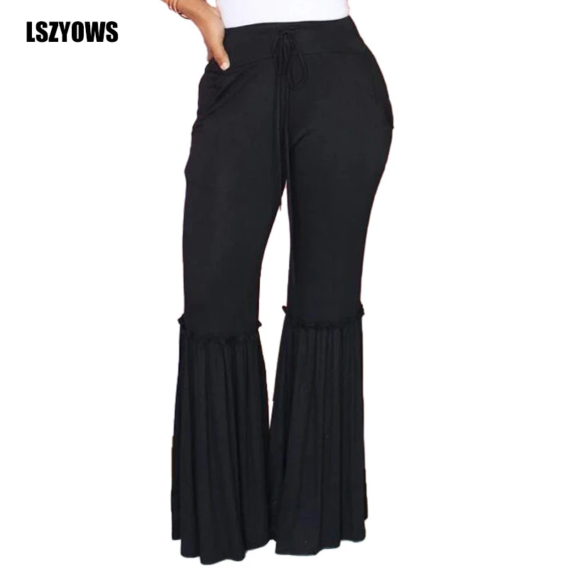 ruffle flare trousers