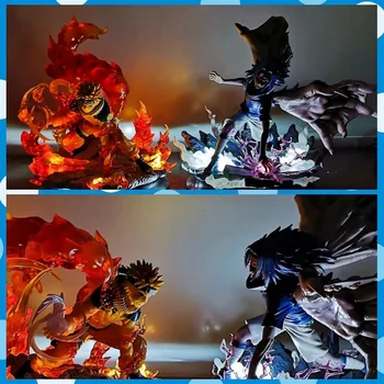 

33cm Anime GK Naruto Final Valley Uzumaki Naruto Fighting Uchiha Sasuke Luminous PVC Action Figure Doll Model Toys Doll Gifts