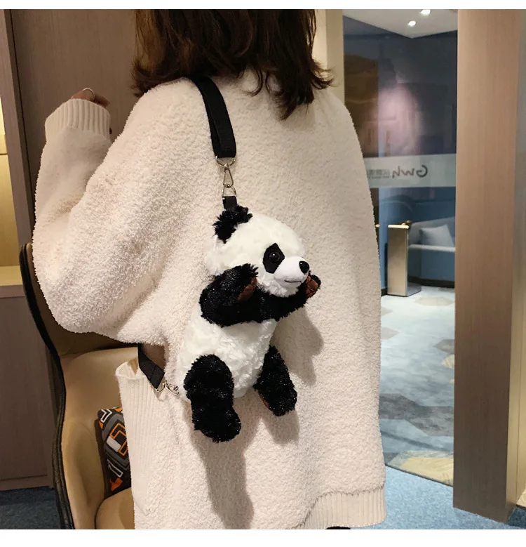 Girl Plush Stuffed Cute Panda Bag Makeup Bear Cat Knapsack Soft Pillow Woman Animal Lady Backpack Baby New year Gift Kids Toys (4)