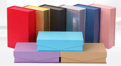 

magic closure Plain Paperboard Folding rigid box 9 colors available packaging hair wigs cosmetic gift box Event Props