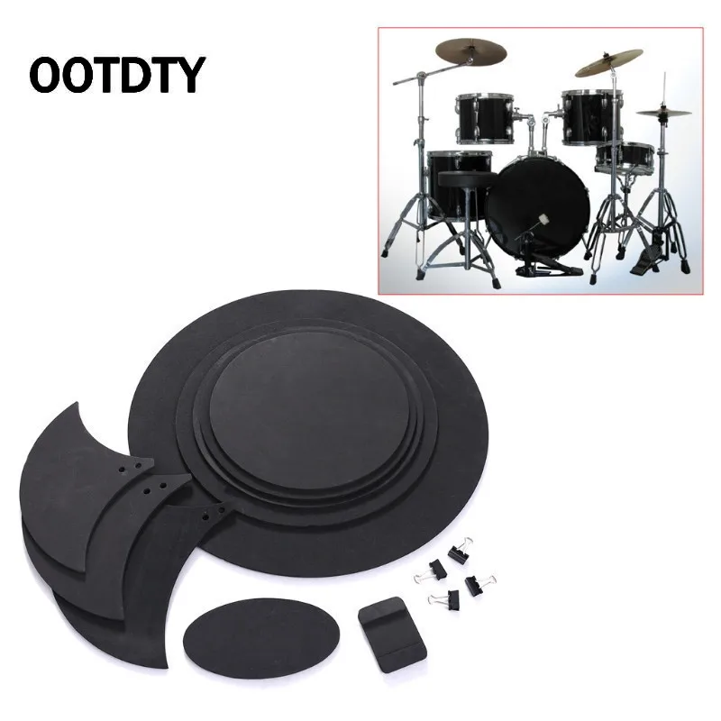 OOTDTY 10 шт. бас Snare барабаны звук офф Mute глушители для автомобиля барабанные резиновые тренировочные колодки комплект