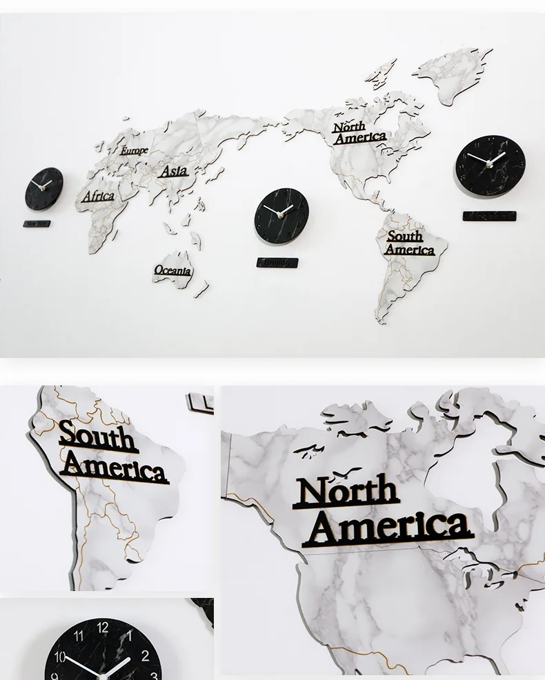 Креативные Часы-карта мира, украшения, скандинавские, сделай сам, для гостиной, 3d, большие размеры, сплошные мраморные наклейки на стену, часы, украшение на стену