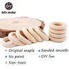 Let‘s Make 10pcs Maple Wood Ring 70/55/50/40mm Smooth Surface Natural Wooden Rodent Baby Teething Rings DIY Making Baby Bracelet 2