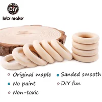 Let‘s Make 10pcs Maple Wood Ring 70/55/50/40mm Smooth Surface Natural Wooden Rodent Baby Teething Rings DIY Making Baby Bracelet 2