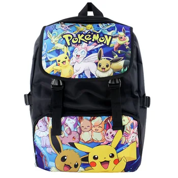 

Anime Pocket Monster Casual Travel Bag Pikachu School Backpack High Quality Eevee Nylon High Capacity Bag for Men Women
