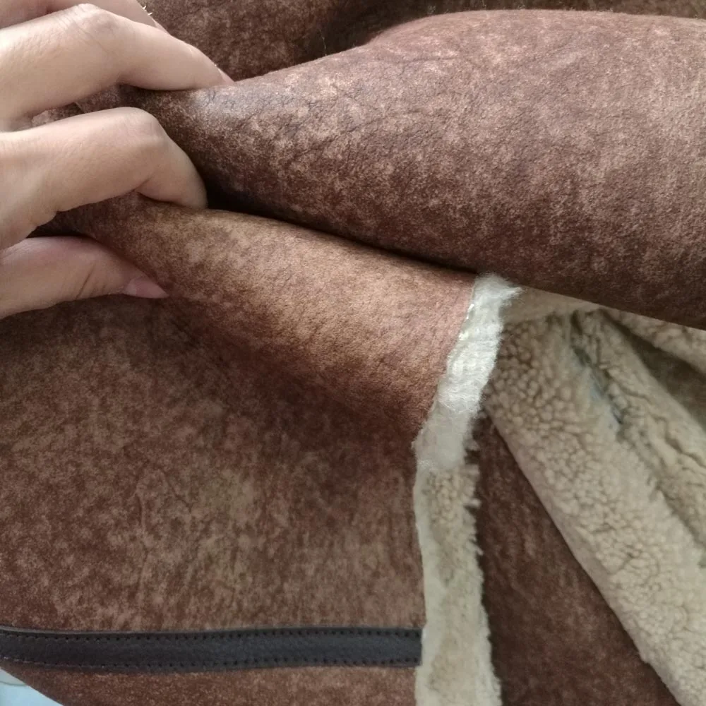 Мужская длинная шуба из натуральной овечьей кожи официальная пальто овчины 4XL