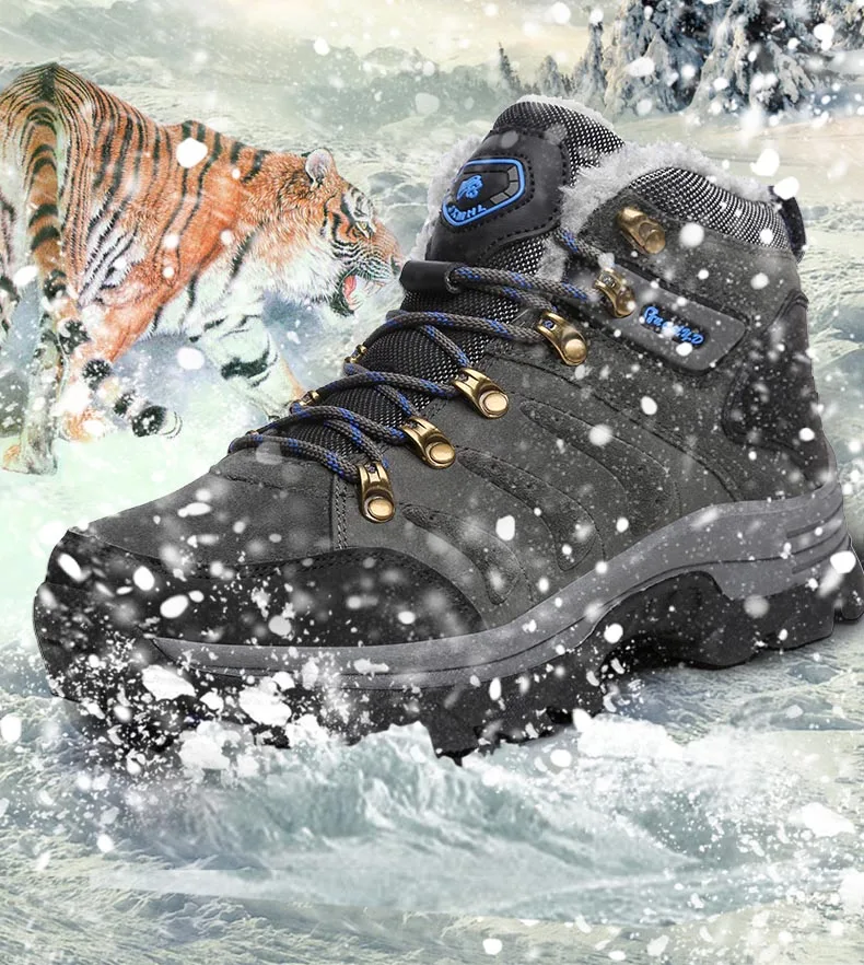 Jackshibo/зимние сапоги, ботильоны обувь для Для мужчин на открытом воздухе Водонепроницаемый повседневная обувь Для мужчин теплые зимние женские ботинки с мехом, с верхней частью в виде крыльев; размер 47