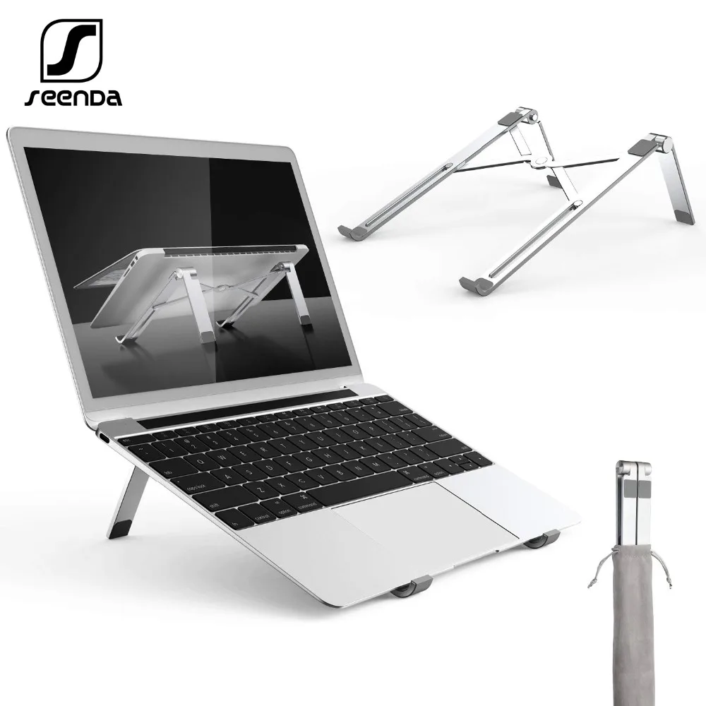  Seenda Folding Adjustable Laptop Stand Aluminum Alloy Portable Tablet Bracket Heat Reduction Holder