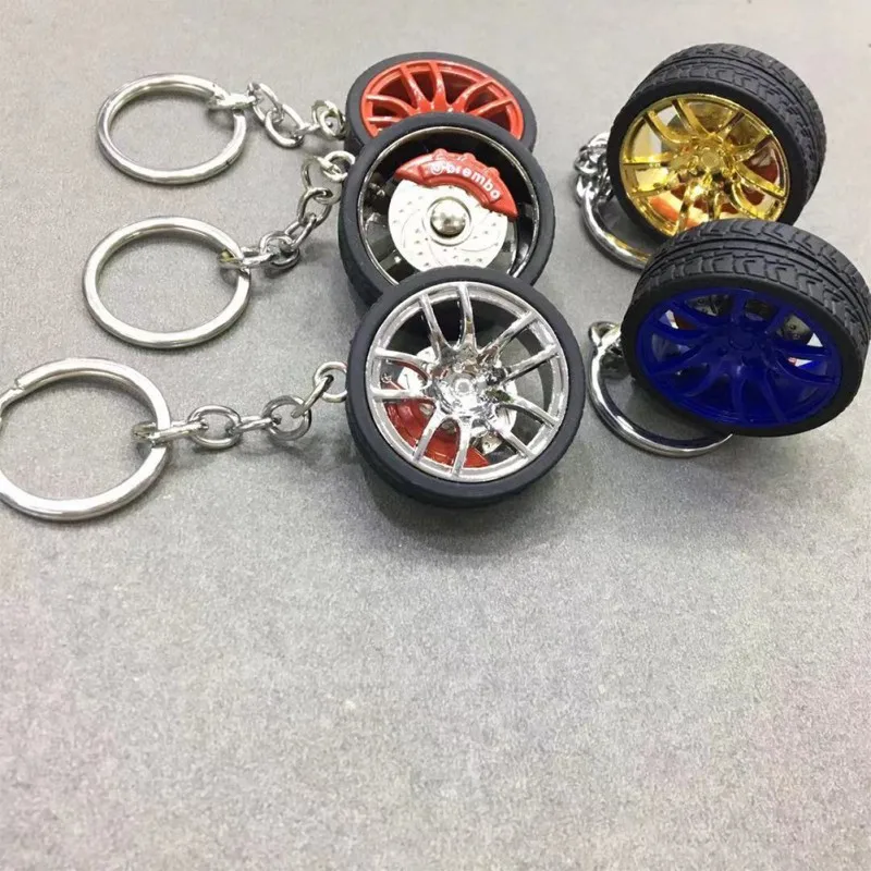 

Car wheel keychain key ring with Brake discs Car Tire Wheel Keychain Auto Car Key Chain Keyring