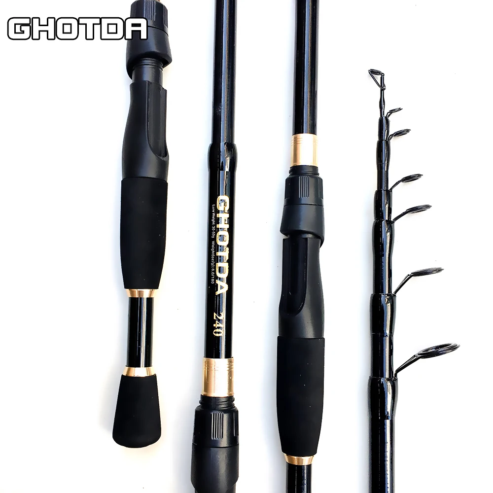 GHOTDA Telescopic Fishing Rod Ultralight Weight Spinning Fishing Rod Carbon Fiber Material 2.4 1.6m Fishing Rod Tackle|Fishing Rods| - AliExpress