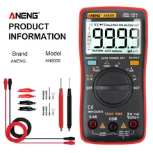 ANENG AN8009 мультиметр цифровой тестер multimeter esr метр мультиметры 9999 граф цифровой мультиметр транзистор тестер tester мултиметр тестор мультитестер мультиметр с термопарой конденсатор автоматический мультимет