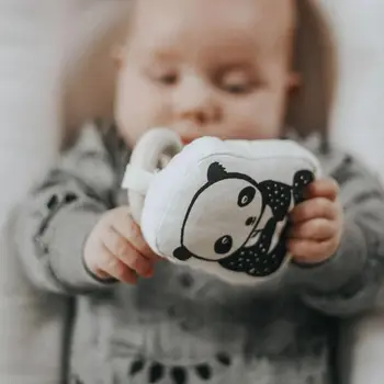 

Newborn Baby Teether Wood Ring Cartoon Animal Cotton Filling Teething Soother U50F