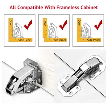 

Hot Cabinet Hinge Bridge Concealed Hinge Soft Close 3inch 90 Degrees Easy Installation Hinges No Drilling Door Hinges D6