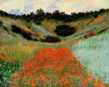 

14 Hand Painted Art Paintings by College Teachers - Poppy Field Giverny Claude Monet landscape famous - Oil Painting on Canvas