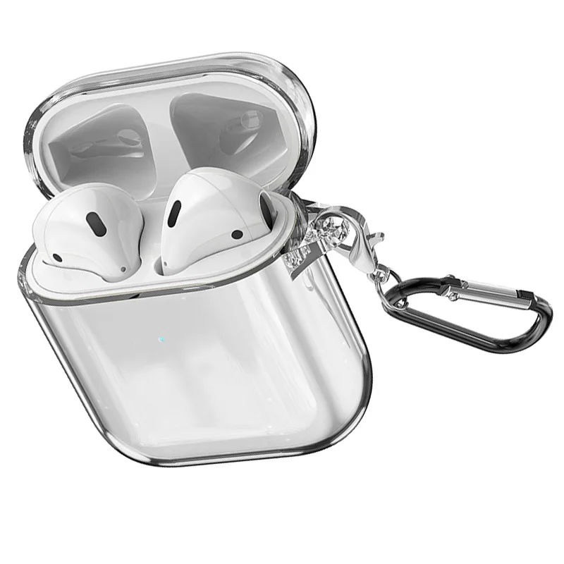 

For AirPods 2 Case Soft Clear Transparet Silicone TPU Cases For Apple Airpods Case Cover Funda + Key Ring