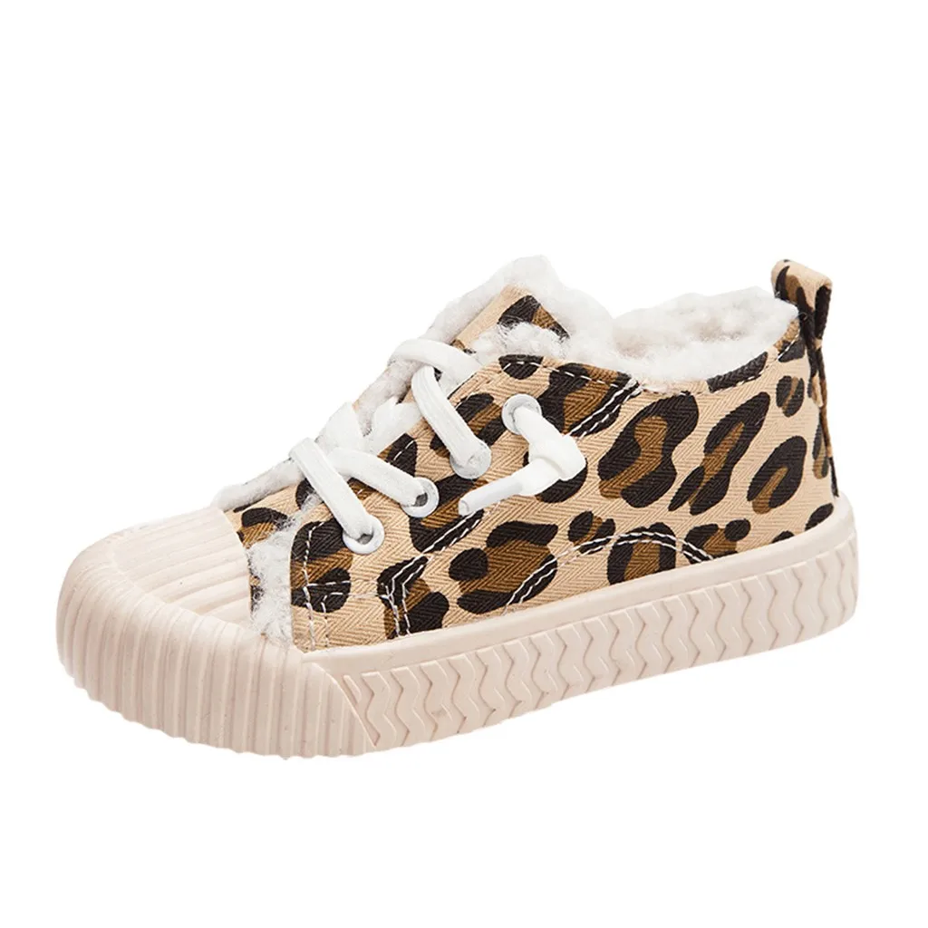 Детская обувь для маленьких мальчиков и девочек; зимние теплые спортивные кроссовки для бега с леопардовым принтом; повседневная обувь с мягкой подошвой;# g4
