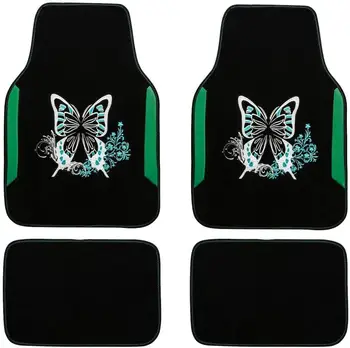 

Car Floor Mats Universal Butterfly Full set Foot Mats Embroidery craft
