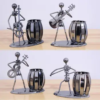 

Metal Guitar Bass Violin Rocker Pencil Pen Holder Cup Desktop Stand Storage Box