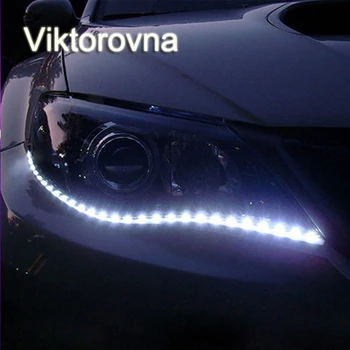 

Viktorovna 1Pcs LED Daytime Running lights DC 12V 60cm 100% Waterproof 36 led Flexible Strip Auto Car COB Driving Fog lamp