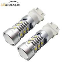 

2PCS CK BASE AC/DC12-24V 3157 Switchback Led Bulbs White&Yellow White&Red P27/7W T25 Led DRL Turn Signal Tail Brake Stop Light