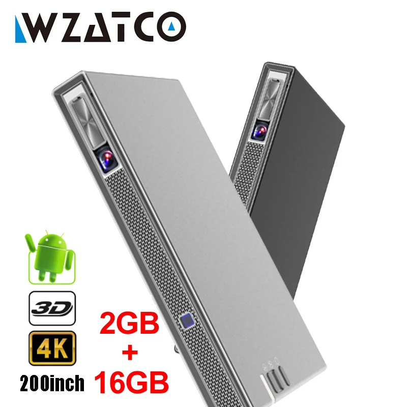Comprar WZATCO T5 MINI portátil DLP 3D Proyector 4K 5G WIFI Smart Android para cine en casa Beamer Full HD 1080P Video Proyector láser