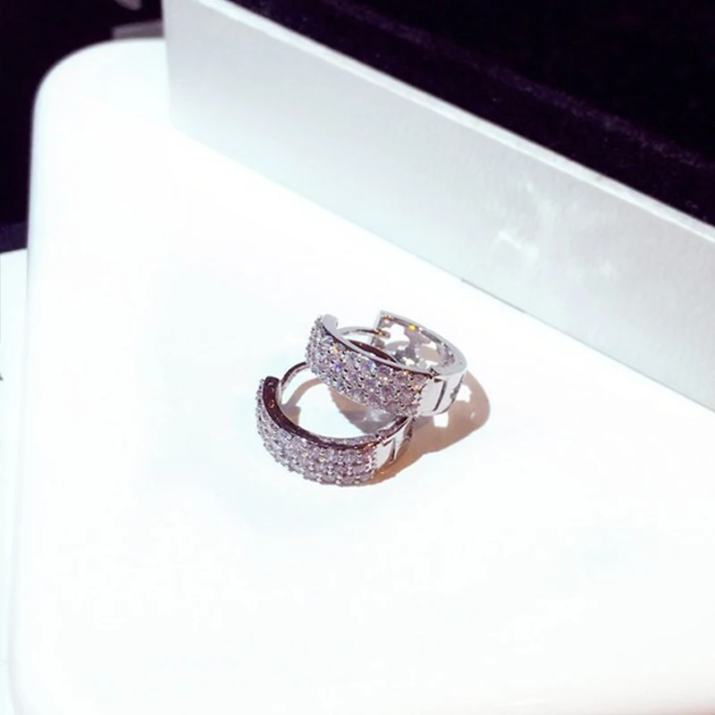 Fashion Korean Bling Pave Zircon Earring for Women Charm High Quality CZ Circle Earring Brincos Wedding Daily Jewelry Pendant - Image 4