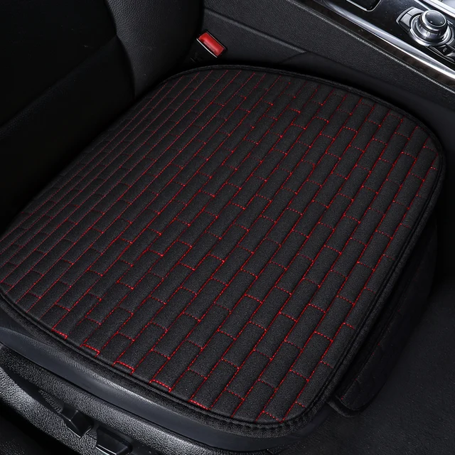 Car seat cover front/rear flax seat protect cushion automobile seat cushion protector pad car covers mat protect Red Line 1PCs