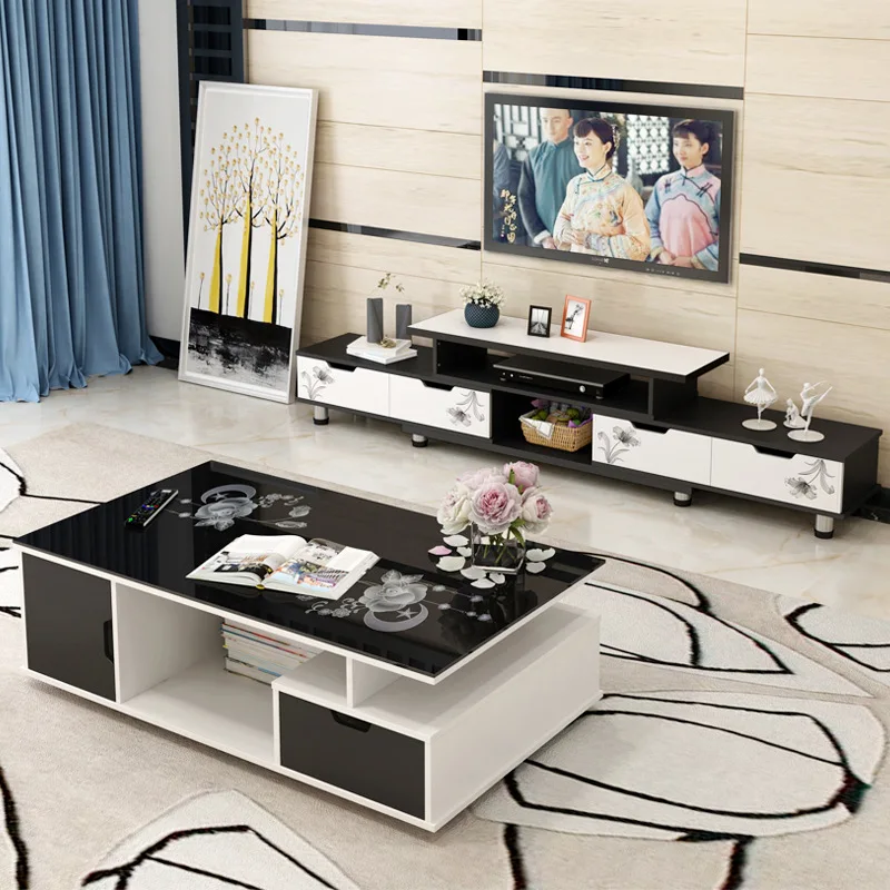 

TV Cabinet Teapoy Table Combination Modern Small Apartment Mini Living Room Bedroom Simple Simplicity Northern European-Style TV