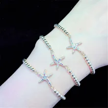 10 шт./лот высокое качество латунный браслет Pave Радуга CZ Seastar регулируемый браслет модные ювелирные изделия