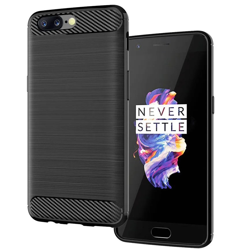 Shock Absorption Cover Soft TPU Anti Scratch Carbon Fiber Back Original Case for OnePlus 5 /Five A5000 1+5 5.5" Cases | Мобильные