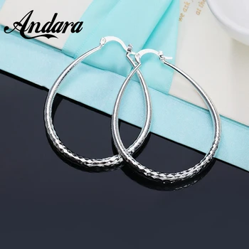 

New 925 Sterling Silver Earrings Fashion Big U Shape Earrings Dress Woman Glamour Jewelry Gift