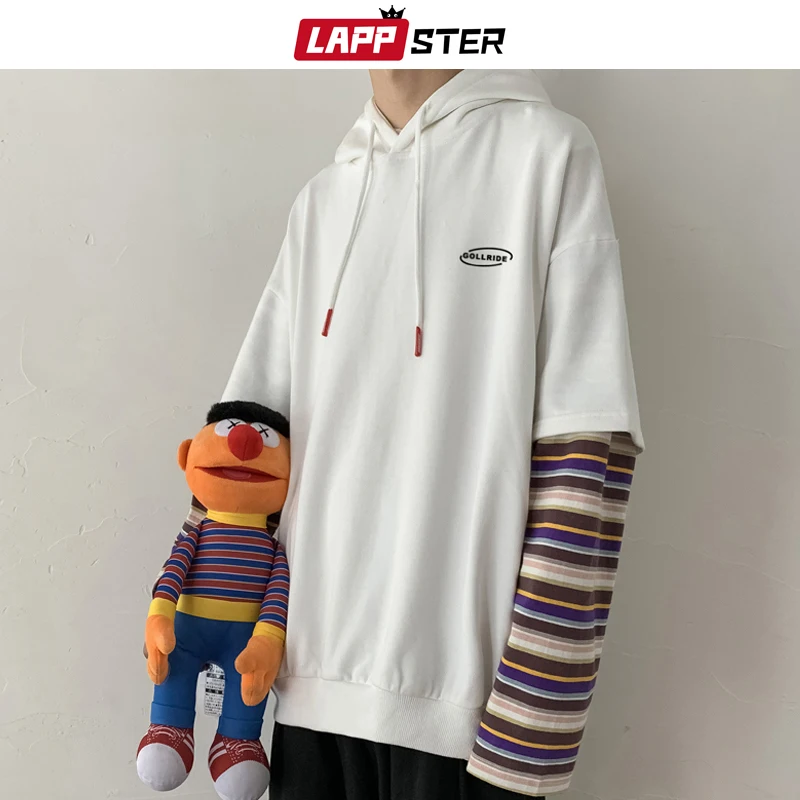 LAPPSTER Men Striped Harajuku Hooded Hoodies 2020 Autumn Mens Oversized Korean Sweatshirts Male Hip Hip White Casual Hoodie LAPPSTER Men Striped Harajuku Hooded Hoodies 2020 Autumn Mens Oversized Korean Sweatshirts Male Hip Hip White Casual Hoodie