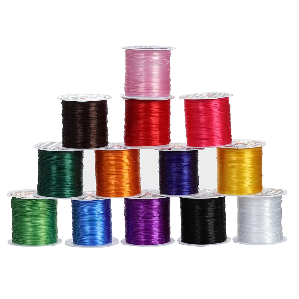 

10/60m 13 Colors Elastic Rope Crystal Beading Stretch String Handmade Wire Necklace Thread Bracelet Cord DIY Jewelry Materials