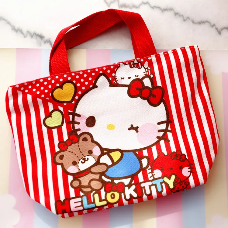 Мультфильм «Hello Kitty» Мелодия Cinnamoroll pompurin собака холст женская сумка-шоппер Детская сумка через плечо Ланч сумка экологически чистая сумка сумочка