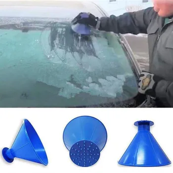 

Auto Car Magic Window Windshield Car Ice Scraper Shaped Funnel Snow Remover Deicer Cone Deicing Shovel Tool Scraping ONE Round