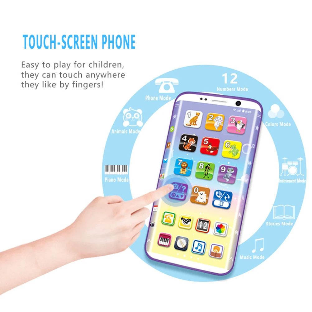 Children'S Intelligent Early Education Mobile Phone Toy Simulation Learning Music Education Toy USB Port Touch Screen Toy