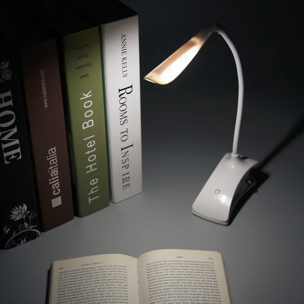 ICOCO USB/батарея питания клип на светодиодный настольная лампа белый 14 светодиодный настольная лампа прикроватная лампа для чтения книг для кровати