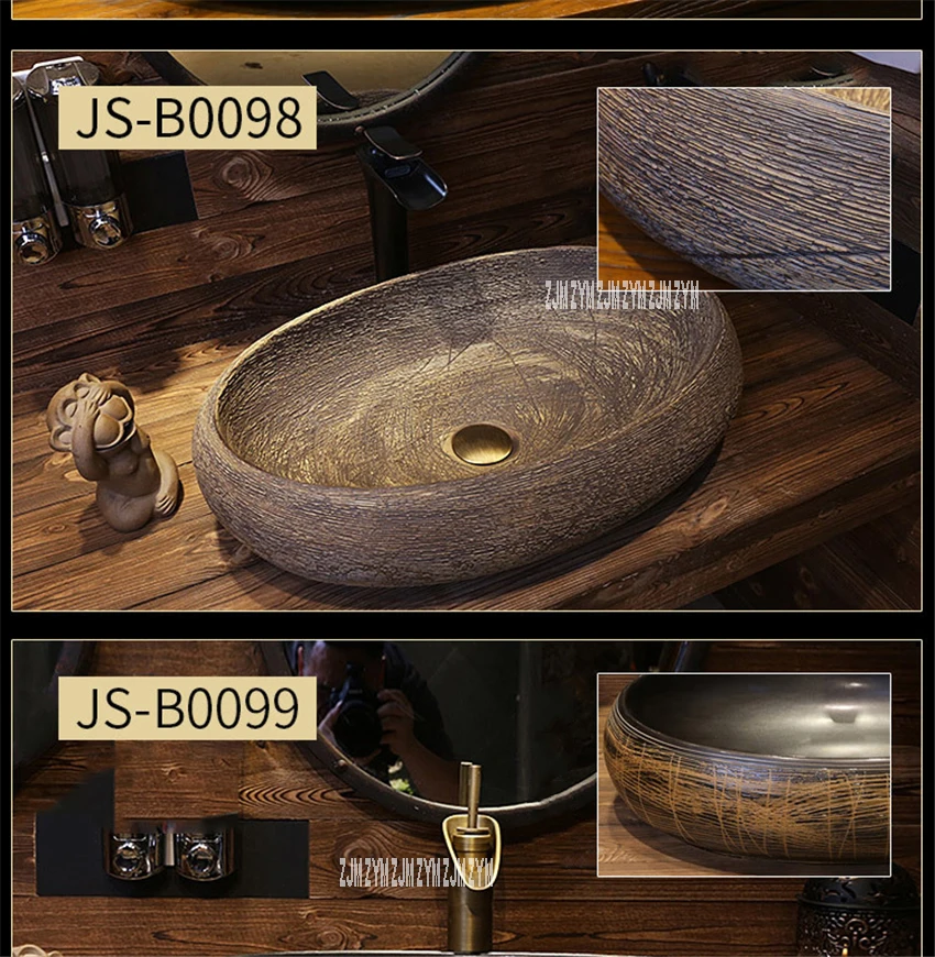JS-B0097/JS-B0098/JS-B0099/JS-B0100, овальная раковина в европейском стиле, ручная керамическая раковина, ручная мойка, миска, над столешницей
