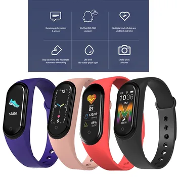 

New Product Men's Watch M5 Smart Bracelet Support Heart Rate Sports Fitness Exercise Monitoring Clock Women's Watches