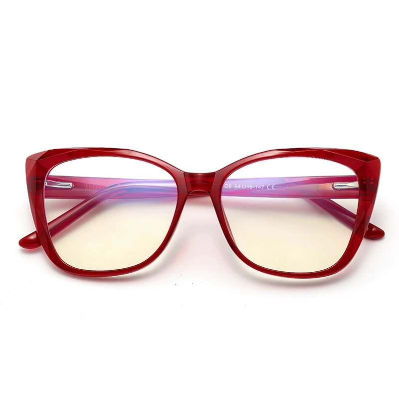 Кошачий глаз, анти-синий светильник, очки для женщин, Дамская оптическая оправа, гибкие очки для девочек, прозрачные антибликовые игровые очки UV4 - Цвет оправы: Оранжевый