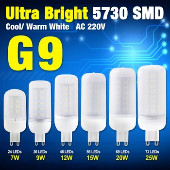 

Corn bulb G9 7W/9W/12W/15W/20W/25W SMD5730 AC 220V LED Bulb Cool/Warm Milky White Base Lamp For Home Shops Offices Studios