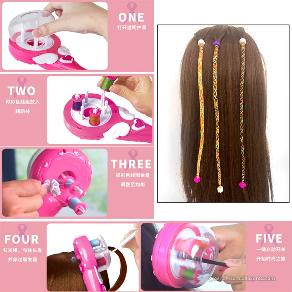 Kids DIY Pretend Toys For Grils Easy Braids Playset Hair Braiding Device  Little Girl Pretend Toy