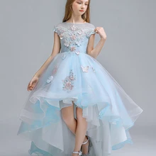 Светильник с синим цветком, кружевное платье для девочек на свадьбу, праздничное платье с цветочным узором для девочек Hi-Lo, фатиновое детское платье принцессы для торжеств платье для первого причастия