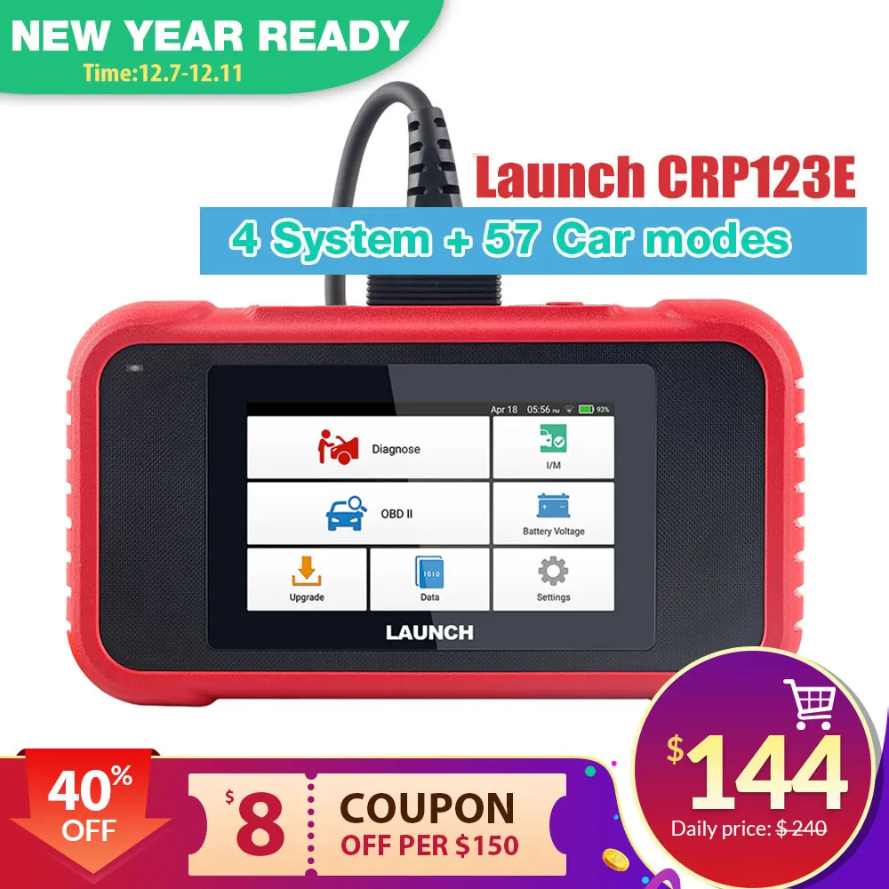 Диагностический сканер OBDII Launch X431 CRP123E устройство для чтения кодов PK CRP123X