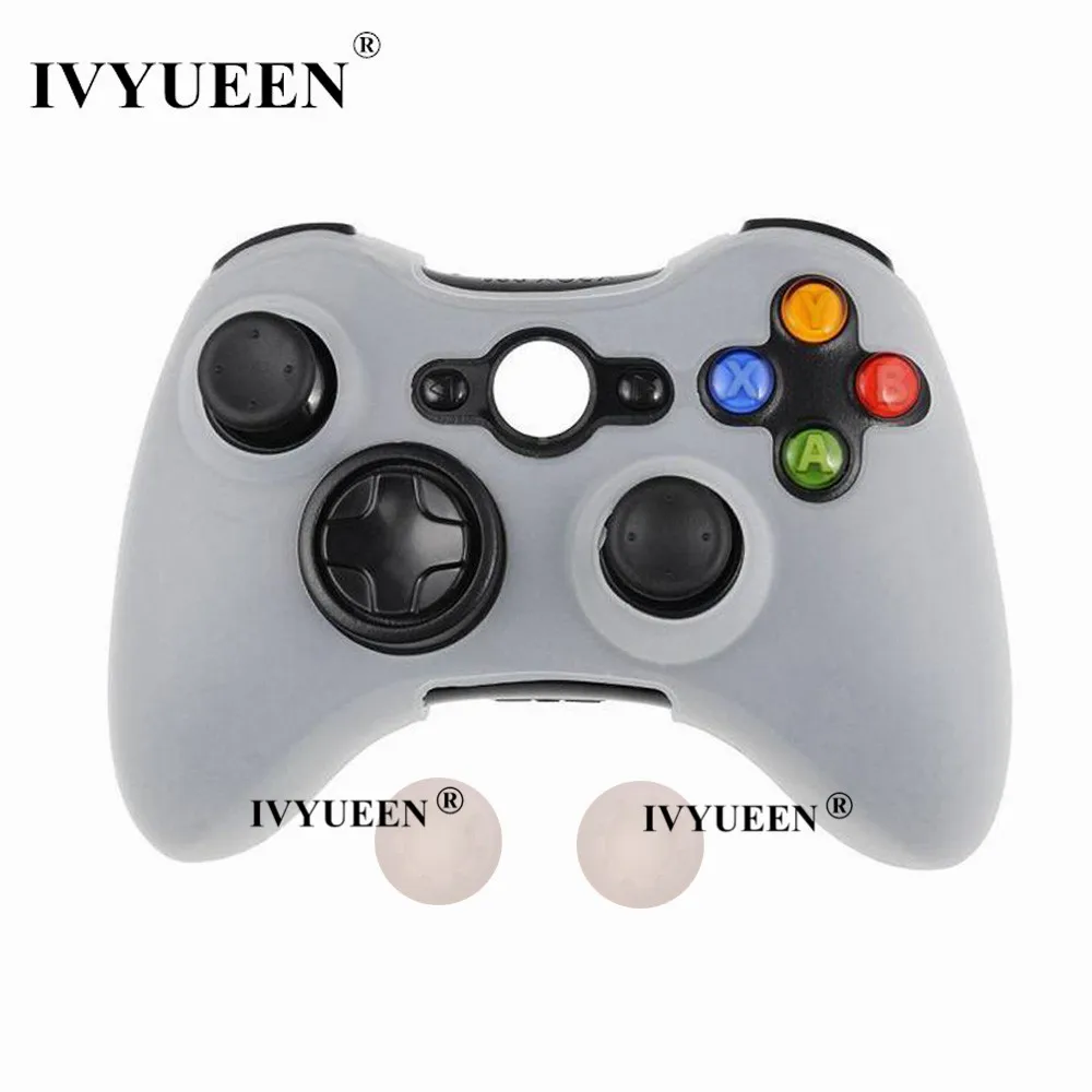 Бесцветный IVYUEEN 20 цветов мягкий силиконовый защитный чехол для microsoft Xbox 360 проводной/беспроводной контроллер аналоговые палочки крышки - Цвет: Бесцветный