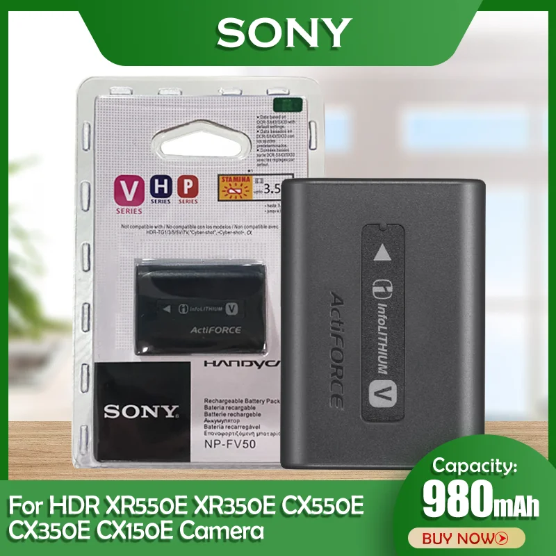 Аккумулятор для Фотоаппарата Sony NP-FV50 NP FV50 NPFV50 HDR- CX580E CX700E CX760E CX360E PJ10E PJ30E HDR-XR350E XR550E