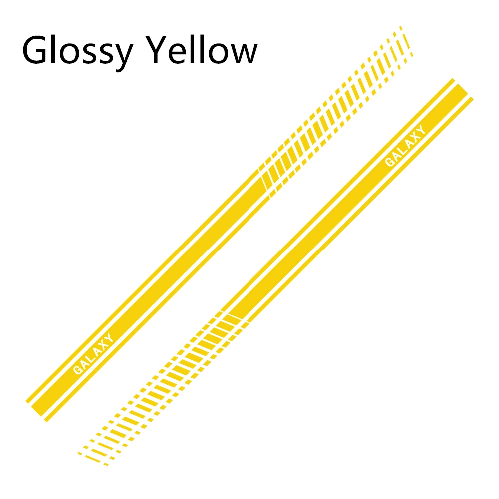2 шт. автомобильные длинные боковые полосы наклейки для Ford Galaxy Автомобильная виниловая пленка Стайлинг украшения наклейки автомобильные принадлежности для тюнинга - Название цвета: Glossy Yellow