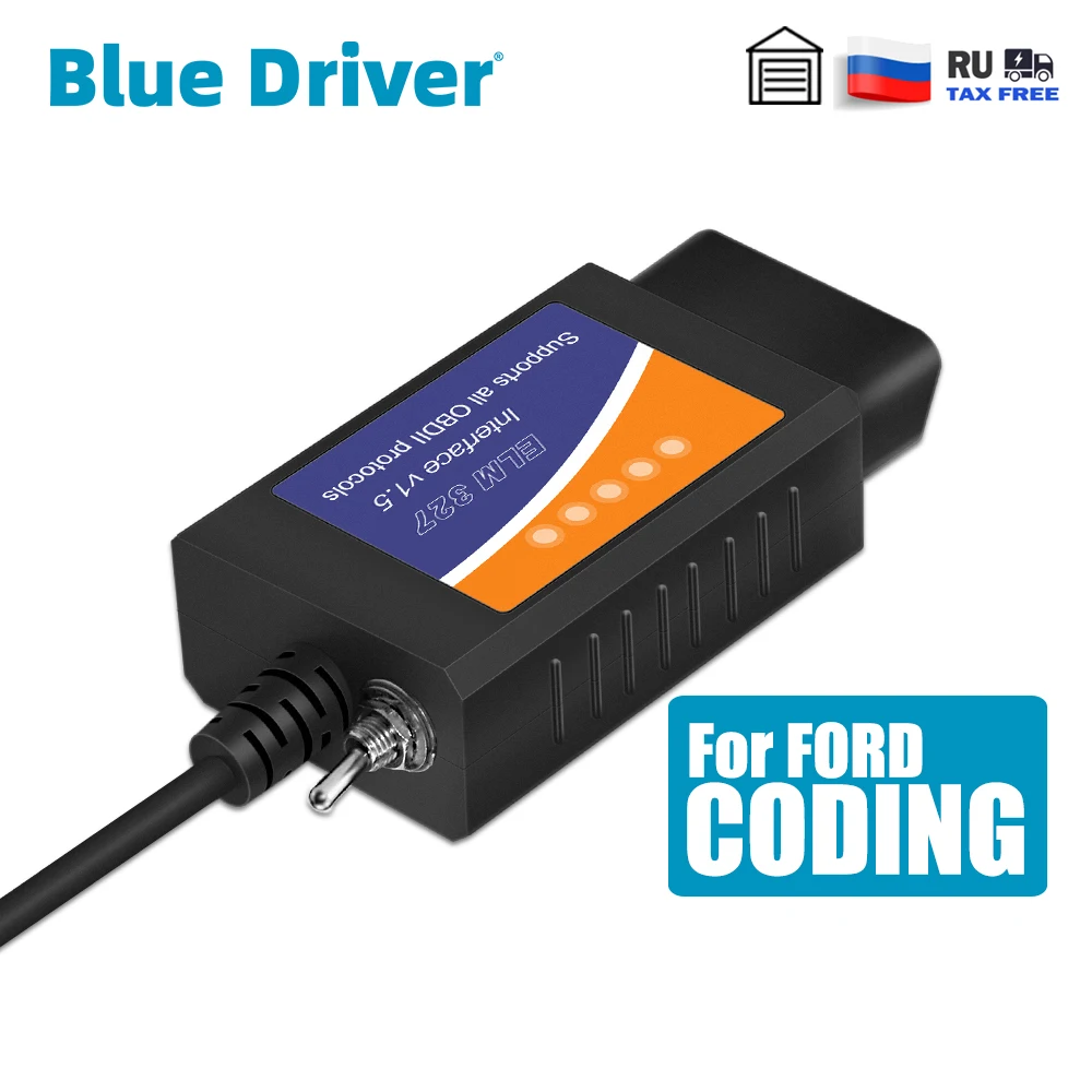 FORScan USB ELM327 V1.5 MS-CAN Switch OBD2 Scanner for Ford Automotive Coding Work with ELMconfig FoCCCus ELM 327 V1.5